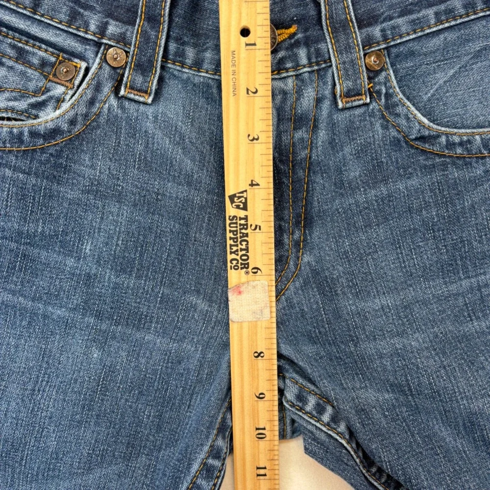 True Religion‎ Billy Denim Shorts Mens 32 Blue Made in USA Raw Hem Horseshoe